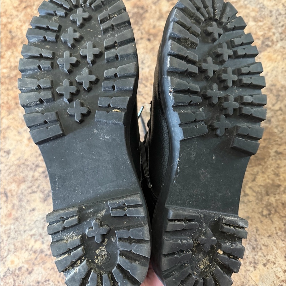 H&M Black Leather Combat Boots - Picture 6 of 6